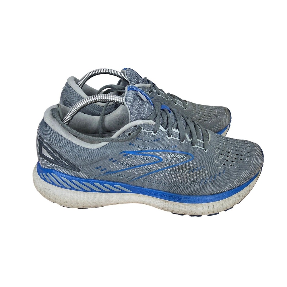 Brooks Glycerin GTS 19 Running Shoes Mens 10.5 Grey Blue Sneakers 1103571D032